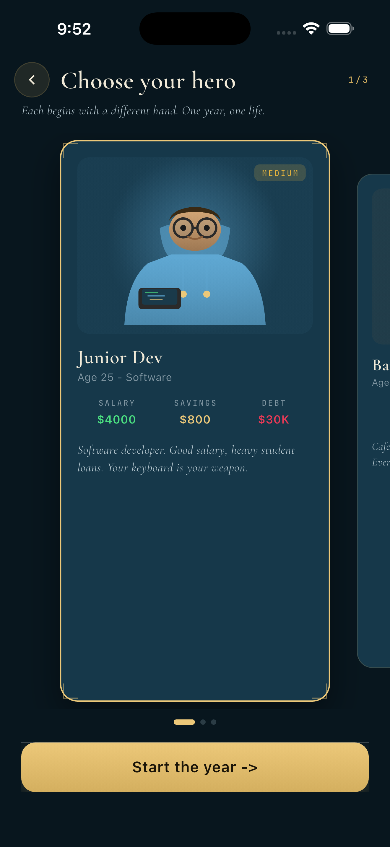 Money Life hero selection